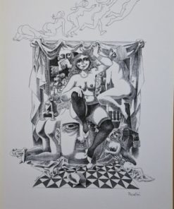 Celedonio Perellón - "Carne, Al infinito" litografía