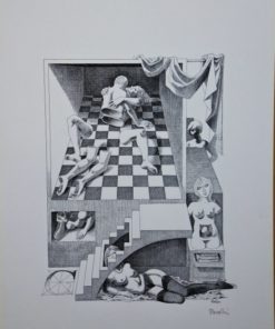 Celedonio Perellón - "Carne, Dos en uno" litografía