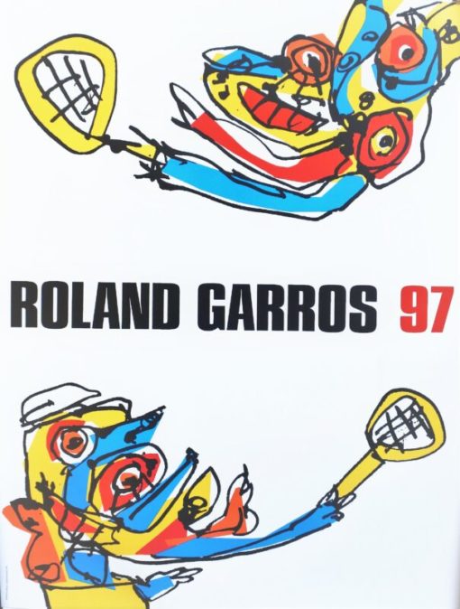 Antonio Saura - "Roland Garros 1997" cartel oficial torneo de tenis