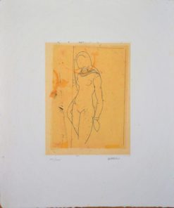 Manolo Valdés - "de Cranach a Lichtenstein IX" grabado original papel chine Collé