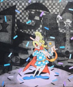 Fernando Bellver - "Asurancetúrix" grabado aguafuerte iluminado a mano