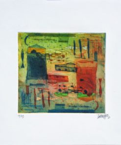 Alexandra Dominguez - "Ciudad en rojo" grabado