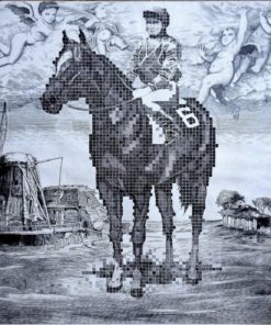 Fernando Bellver - "Crónica de una carrera; Murillo Rembrand & Chuck Close" grabado aguafuerte, enmarcado