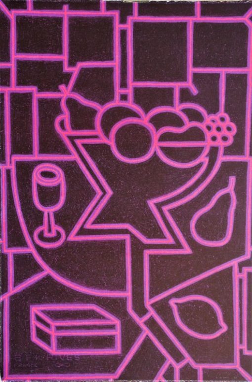 Alfredo Alcaín - "Composición sin título" litografía