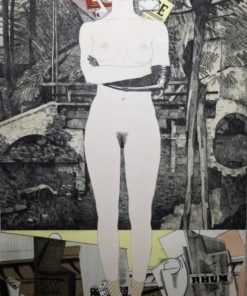 Fernando Bellver - "Mujeres Cubista" grabado aguafuerte iluminado a mano, enmarcado