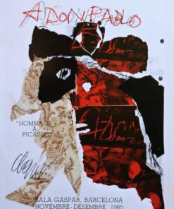 Antoni Clavé - "A don Pablo" cartel original exposición Hommage à Picasso en Sala Gaspar Barcelona en 1985