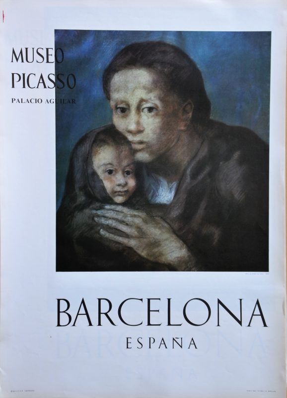 Pablo Picasso - "Mère et enfant au fichu" cartel original editado por el Museo Picasso Barcelona en 1963