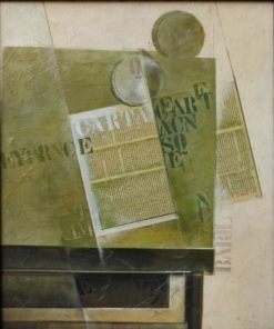 Bautista S.J. - "Carta" técnica mixta y collage papel pegado a tablex, enmarcado