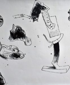 Bonifacio - "Ingravidez espacial" litografía blanco y negro