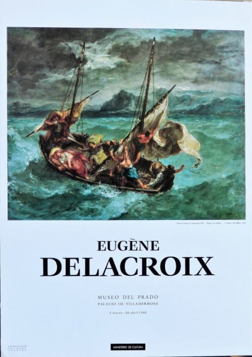 Eugene Delacroix - "Cristo en el lago de Genezareth" cartel original editado por el Museo del Prado en 1988