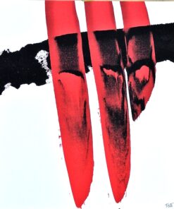 Luis Feito- "Composición rojo sobre negro" serigrafia