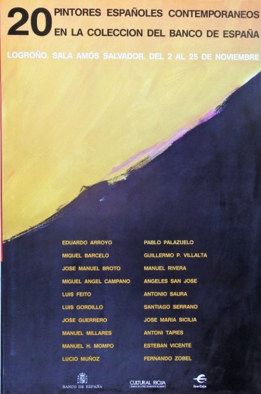 José Guerrero - "Mot-sen II" fragmento, cartel original exposición 20 españoles contemporaneos en la colección del Banco de España