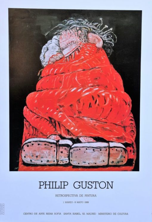 Philip Guston - "Sleeping" cartel original exposición en el Centro de Arte Reina Sofía en 1989