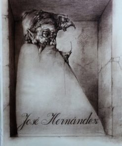 José Hernandez - "Caballero del Eterno Retorno" cartel avant la lettre exposición en la Galerie Ysy Brachot Bruxelles en 1980