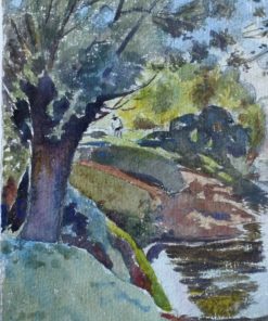 Olivé C. - "Paisaje" acuarela papel, enmarcado