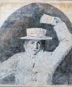 Anónimo - "En la escena" dibujo plumilla papel, enmarcado