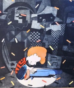 Fernando Bellver - "Schroeder" grabado aguafuerte iluminado a mano