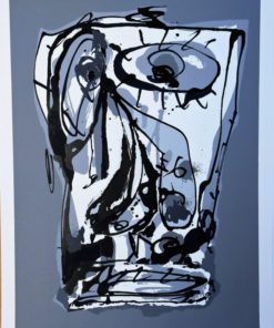 Antonio Saura - "Rostro IV" serie Marzales, serigrafía