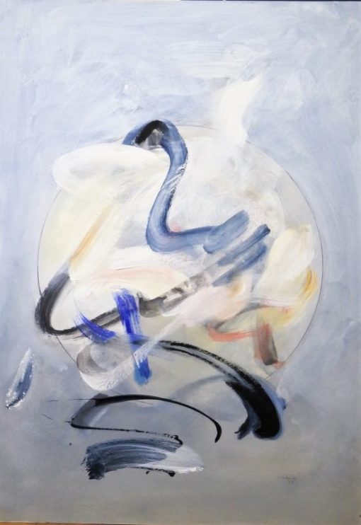 Salvador Victoria - "Círculo en grises" pintura técnica mixta cartulina, enmarcado