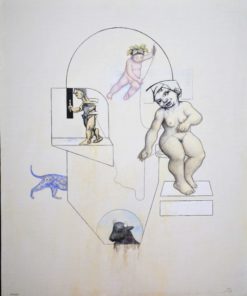 Luis V. Ortés - "Ariadna" Técnica mixta y collage sobre lienzo y madera, enmarcado