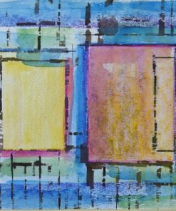 Merçon - "Composición abstracta II" acuarela papel, enmarcado