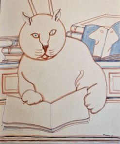 Manuel Alcorlo - "Lecturas" dibujo técnica mixta cartulina, enmarcado