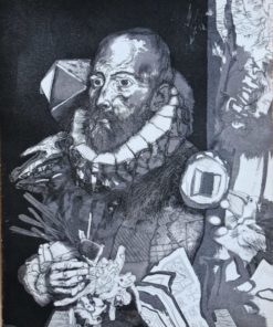 Manuel Alcorlo - "El Coloquio de los perros I, Cervantes" grabado aguafuerte