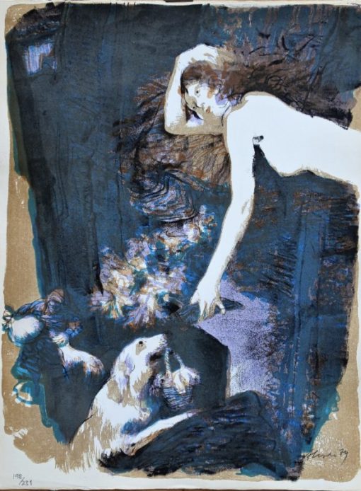 Manuel Alcorlo - "El Coloquio de los perros III" litografía