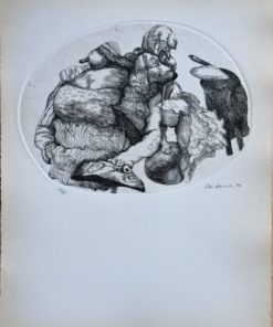 Manuel Alcorlo - "El coloquio de los perros XIII" grabado aguafuerte