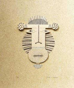 Fernando Bellver - "Máscara Massai, Tanzania" grabado aguafuerte, enmarcado