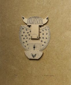 Fernando Bellver - "Máscara Utu, Ruanda" grabado guafuerte, enmarcado