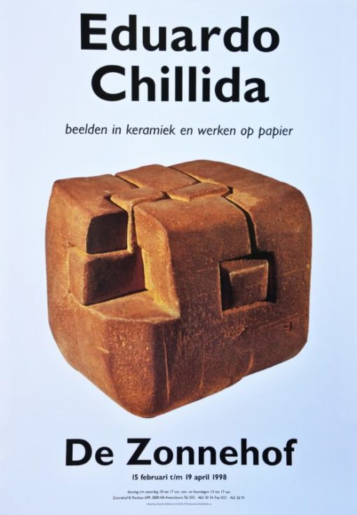 Eduardo Chillida - "Lurra G 264" cartel original exposición en De Zonnehof Holanda, en 1998