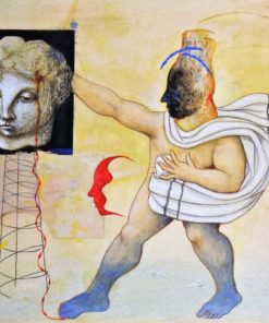 Luis V. Ortés - "David" técnica mixta papel encolado a madera, enmarcado
