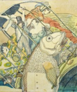 Manuel Alcorlo - "Enjaulados" dibujo tinta y acuarela cartulina, enmarcado