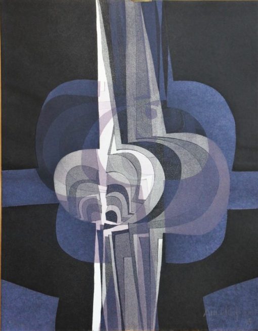 Amadeo Gabino - "La noche y la llama V" grabado aguafuerte