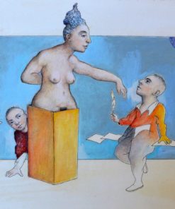 Luis V. Ortés - "Il Geloso II" dibujo técnica mixta cartulina, enmarcado