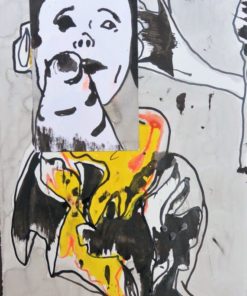 Javier Pagola - "Despertar" pintura técnica mixta y collage cartulina, enmarcado