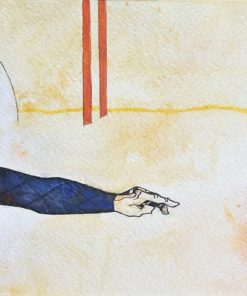 Luis V. Ortés - "Haiku al cangrejo rojo" dibujo técnica mixta papel, enmarcado