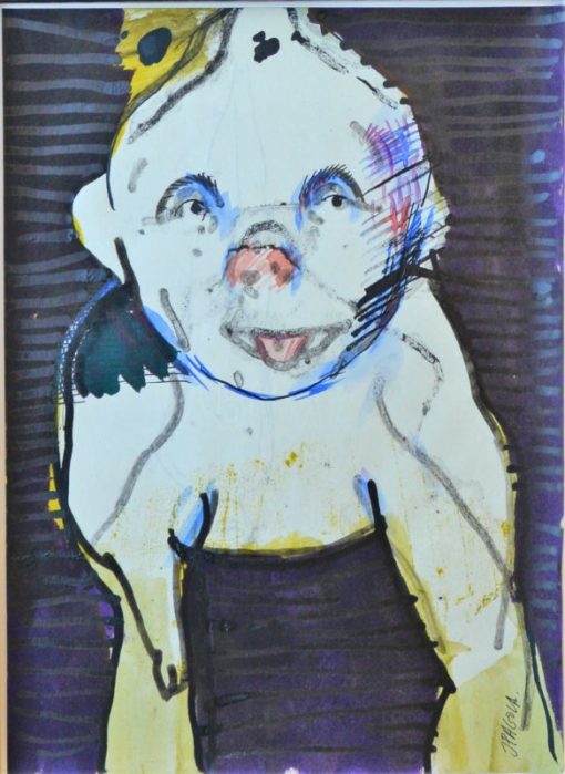 Javier Pagola - "Eduardo el Nene" dibujo técnica mixta papel, enmarcado