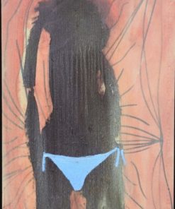 Javier Pagola - "En bragas azules" técnica mixta cartulina, enmarcado