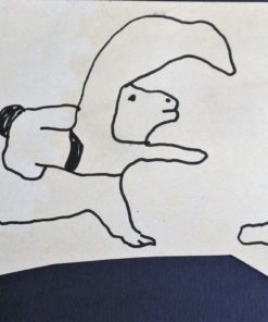 Javier Pagola - "Salto gayola y espectadores" dibujo tinta papel, enmarcado