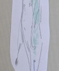 Javier Pagola - "El largo" dibujo carboncillo y acuarela papel, enmarcado