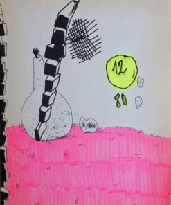 Javier Pagola - "Globo 12" dibujo tinta y acuarela papel, enmarcado