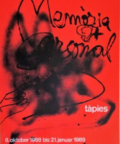 Antoni Tapies - "Memoria personal" cartel litográfico original exposición en Erker Galerie St. Gallen Suiza en 1988-89