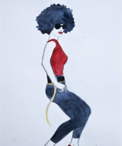 Javier de Juan - "Dancing VI" dibujo original lápiz y acrílico papel