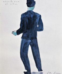 Javier de Juan - "Se preparó para girar sobre sí mismo..." dibujo original lápiz y acrílico papel