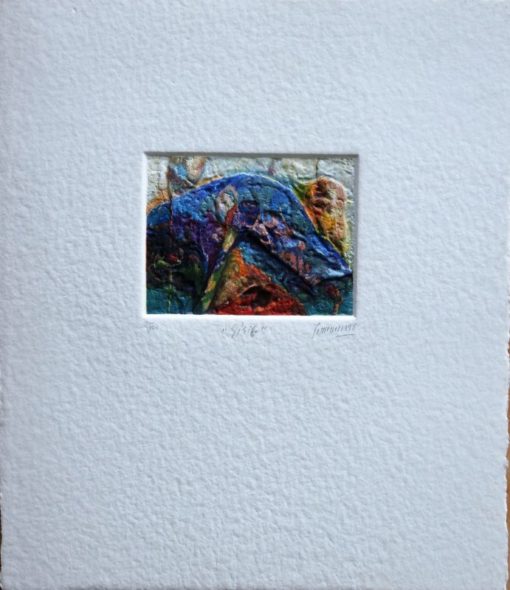 Antonio Jimenez- "Sísifo" grabado y gofrado papel artesanal