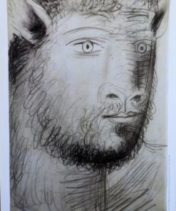 Pablo Picasso - "Cabeza de toro con rostro humano" cartel original exposición 25 años con el Guernica en el Centro de Arte Reina Sofía en 2006