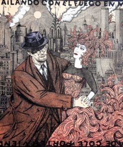 Fernando Bellver - "Bailando con el fuego…" Grabado aguafuerte iluminado a mano