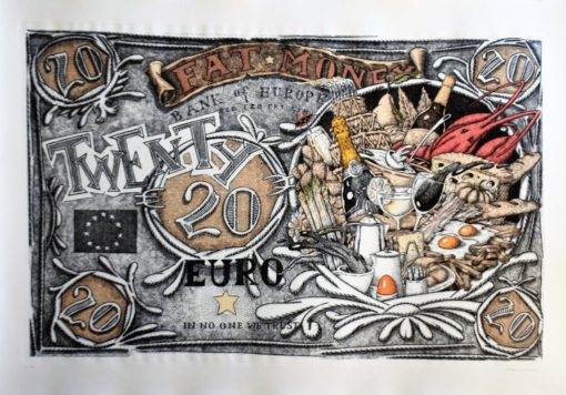 Fernando Bellver - "Fat money, 20 €uros" grabado aguafuerte